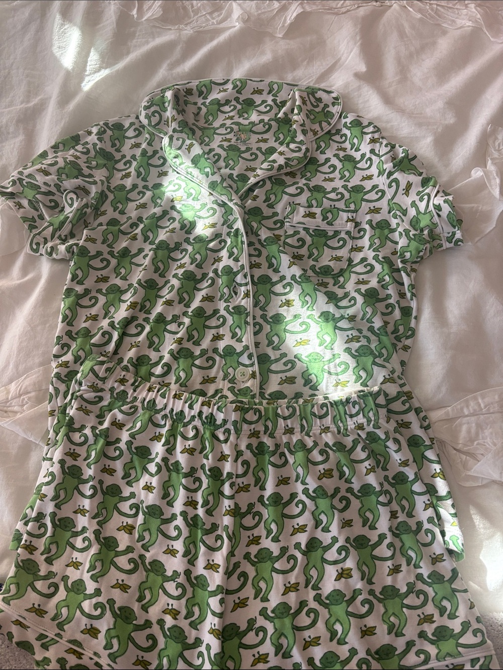Green monkey roller rabbit pajamas